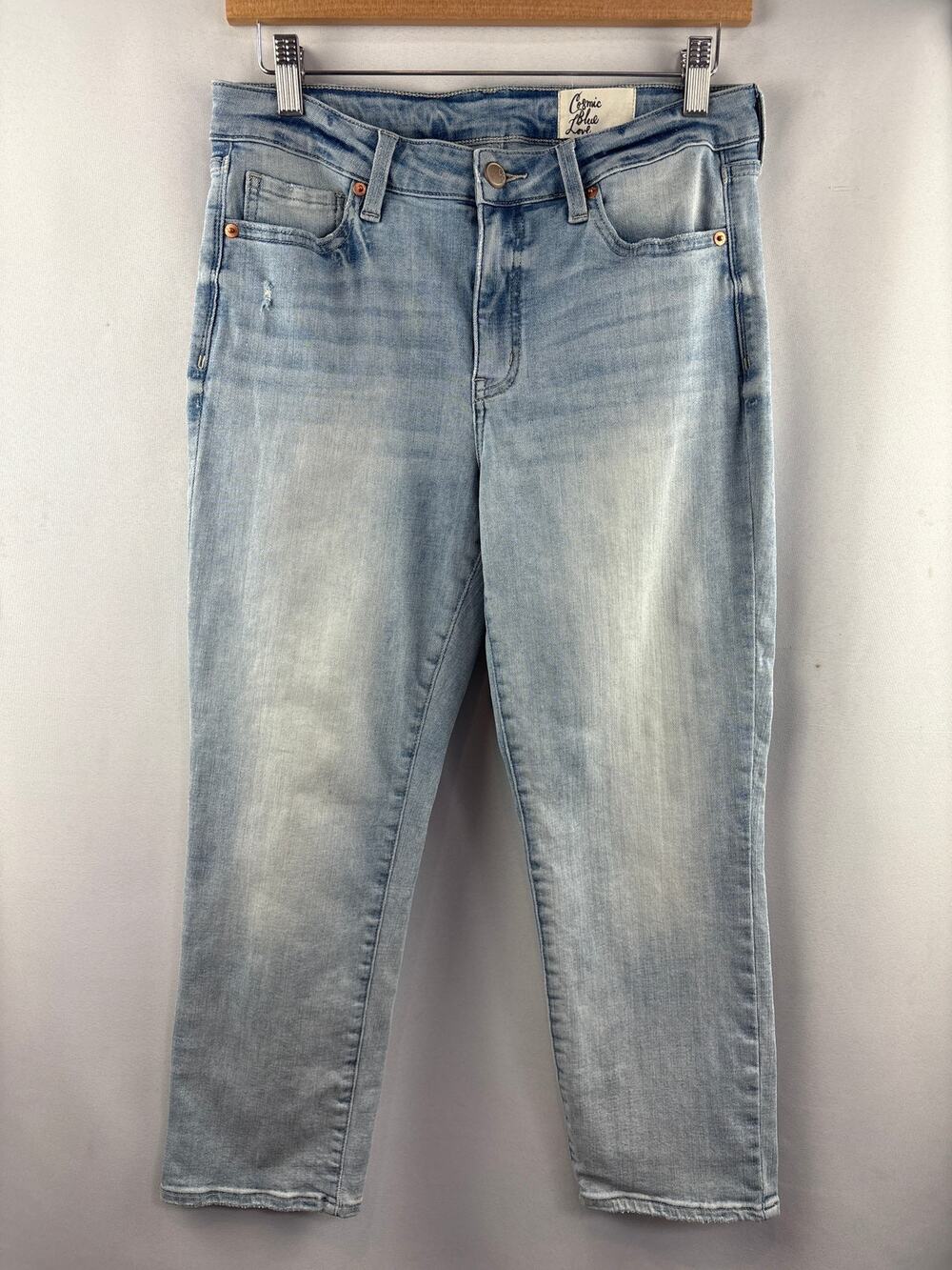 Women’s Cosmic Blue Love Size 30P Light Blue Straight Leg Jeans